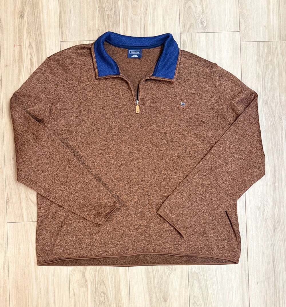 Crown & Ivy Brown Quarter-Zip Pullover XXL